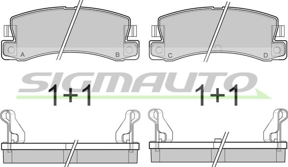 SIGMAUTO SPA323 - Тормозные колодки, дисковые, комплект autospares.lv