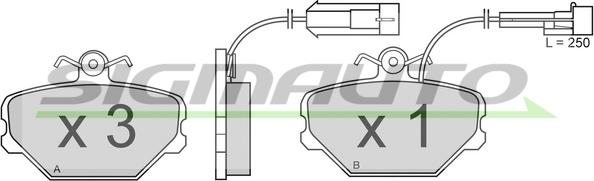 SIGMAUTO SPA375 - Тормозные колодки, дисковые, комплект autospares.lv