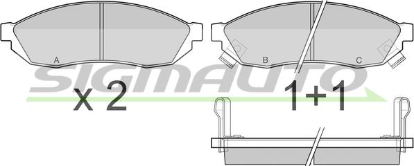 SIGMAUTO SPA290 - Тормозные колодки, дисковые, комплект autospares.lv