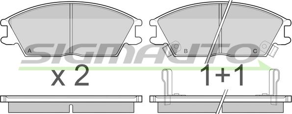 SIGMAUTO SPA293 - Тормозные колодки, дисковые, комплект autospares.lv