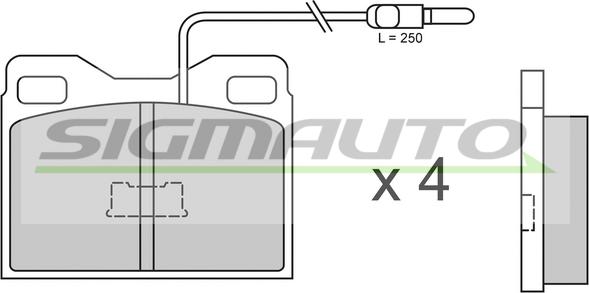 SIGMAUTO SPA264 - Тормозные колодки, дисковые, комплект autospares.lv