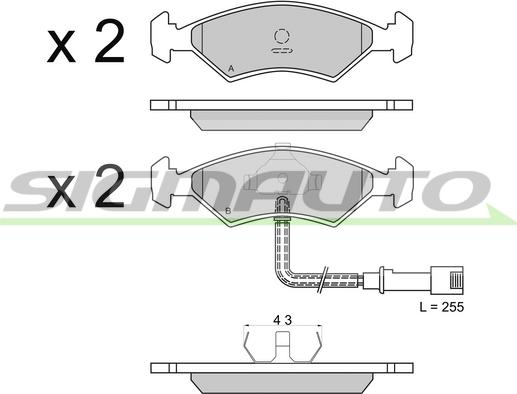 SIGMAUTO SPA266 - Тормозные колодки, дисковые, комплект autospares.lv