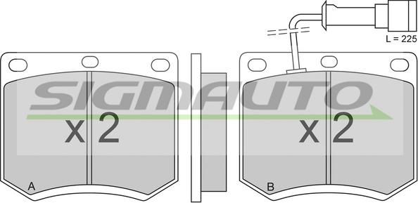 SIGMAUTO SPA205 - Тормозные колодки, дисковые, комплект autospares.lv