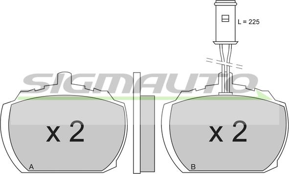 SIGMAUTO SPA207 - Тормозные колодки, дисковые, комплект autospares.lv