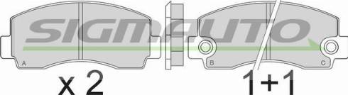 SIGMAUTO SPA215 - Тормозные колодки, дисковые, комплект autospares.lv