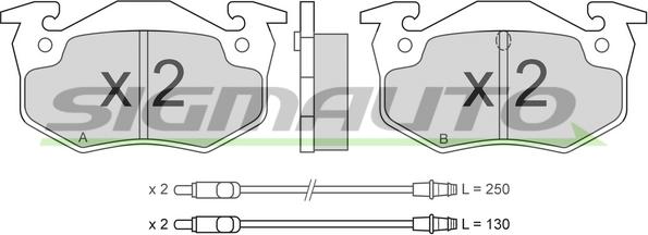 SIGMAUTO SPA216 - Тормозные колодки, дисковые, комплект autospares.lv