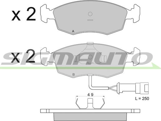 SIGMAUTO SPA282 - Тормозные колодки, дисковые, комплект autospares.lv