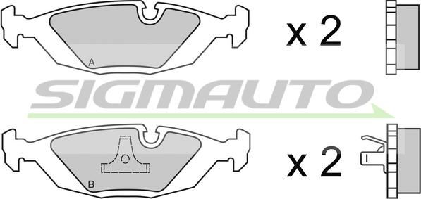 SIGMAUTO SPA236 - Тормозные колодки, дисковые, комплект autospares.lv