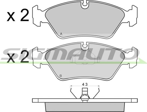 SIGMAUTO SPA231 - Тормозные колодки, дисковые, комплект autospares.lv