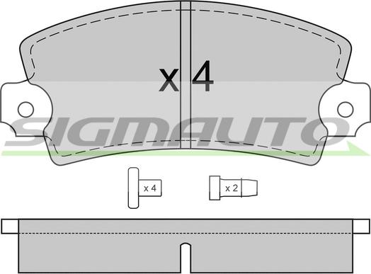 SIGMAUTO SPA220 - Тормозные колодки, дисковые, комплект autospares.lv