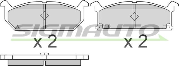 SIGMAUTO SPA279 - Тормозные колодки, дисковые, комплект autospares.lv