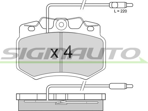 SIGMAUTO SPA276-1 - Тормозные колодки, дисковые, комплект autospares.lv