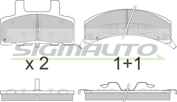 SIGMAUTO SPA790 - Тормозные колодки, дисковые, комплект autospares.lv