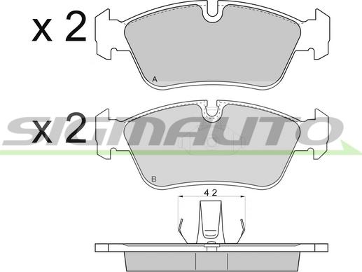 SIGMAUTO SPA745 - Тормозные колодки, дисковые, комплект autospares.lv