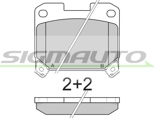 SIGMAUTO SPA741 - Тормозные колодки, дисковые, комплект autospares.lv