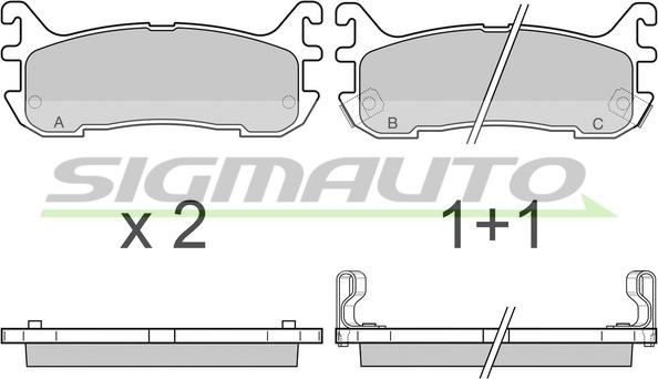 SIGMAUTO SPA759 - Тормозные колодки, дисковые, комплект autospares.lv