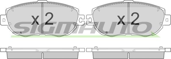 SIGMAUTO SPA754 - Тормозные колодки, дисковые, комплект autospares.lv