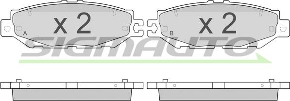 SIGMAUTO SPA753 - Тормозные колодки, дисковые, комплект autospares.lv