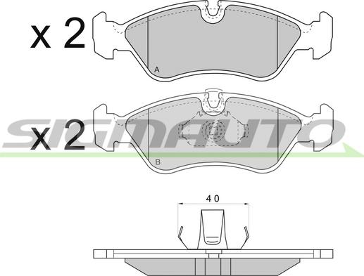 SIGMAUTO SPA704 - Тормозные колодки, дисковые, комплект autospares.lv