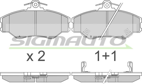 SIGMAUTO SPA708 - Тормозные колодки, дисковые, комплект autospares.lv