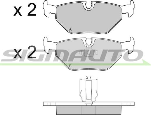 SIGMAUTO SPA710 - Тормозные колодки, дисковые, комплект autospares.lv