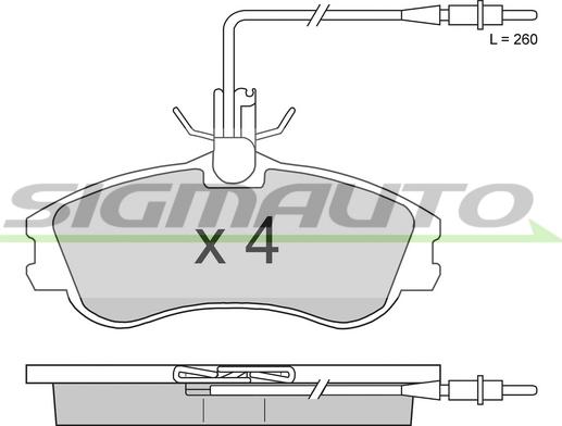 SIGMAUTO SPA711 - Тормозные колодки, дисковые, комплект autospares.lv