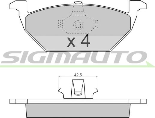 SIGMAUTO SPA712 - Тормозные колодки, дисковые, комплект autospares.lv