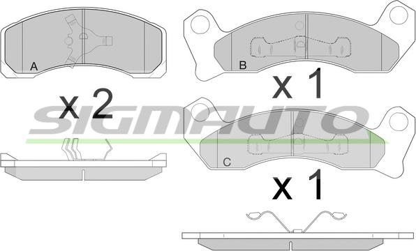 SIGMAUTO SPA780 - Тормозные колодки, дисковые, комплект autospares.lv