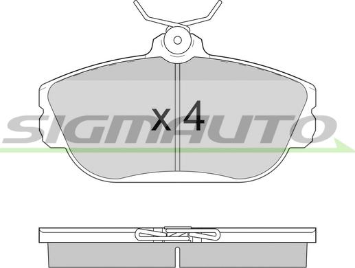 SIGMAUTO SPA783 - Тормозные колодки, дисковые, комплект autospares.lv