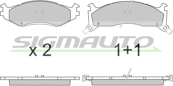 SIGMAUTO SPA739 - Тормозные колодки, дисковые, комплект autospares.lv