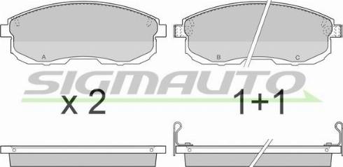 SIGMAUTO SPA734 - Тормозные колодки, дисковые, комплект autospares.lv