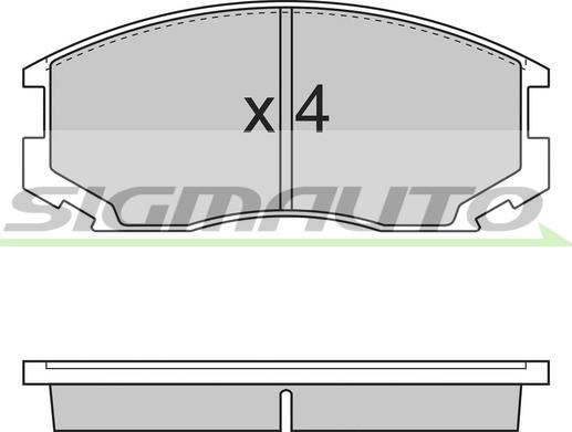 SIGMAUTO SPA732 - Тормозные колодки, дисковые, комплект autospares.lv