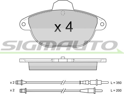 SIGMAUTO SPA737 - Тормозные колодки, дисковые, комплект autospares.lv