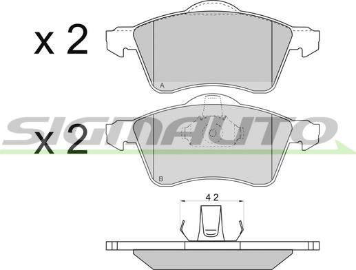 SIGMAUTO SPA723 - Тормозные колодки, дисковые, комплект autospares.lv