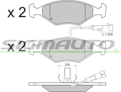 SIGMAUTO SPA776 - Тормозные колодки, дисковые, комплект autospares.lv