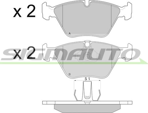 SIGMAUTO SPA773 - Тормозные колодки, дисковые, комплект autospares.lv