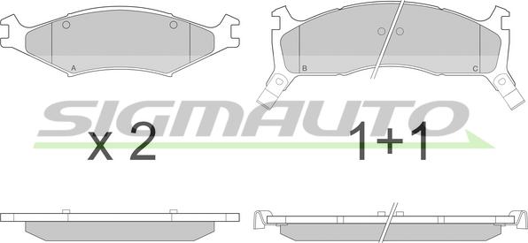 SIGMAUTO SPA772 - Тормозные колодки, дисковые, комплект autospares.lv