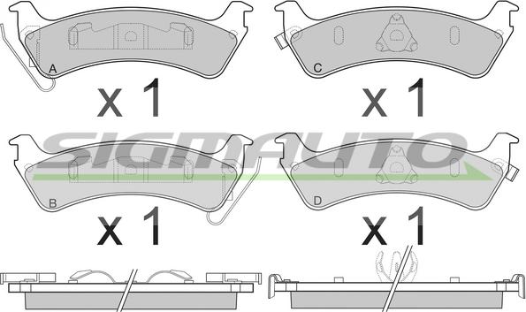 SIGMAUTO SPA777 - Тормозные колодки, дисковые, комплект autospares.lv