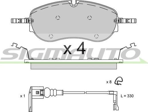 SIGMAUTO SPB949 - Тормозные колодки, дисковые, комплект autospares.lv