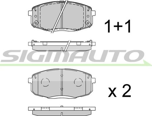 SIGMAUTO SPB941 - Тормозные колодки, дисковые, комплект autospares.lv