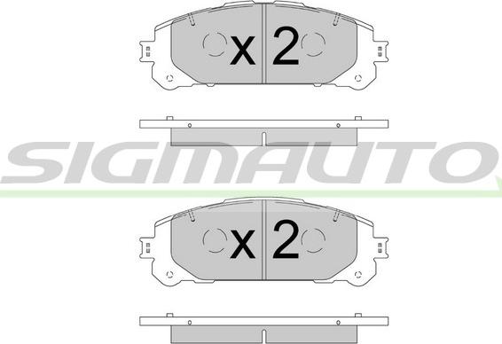 SIGMAUTO SPB908 - Тормозные колодки, дисковые, комплект autospares.lv