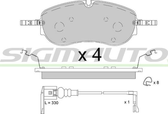 SIGMAUTO SPB911 - Тормозные колодки, дисковые, комплект autospares.lv