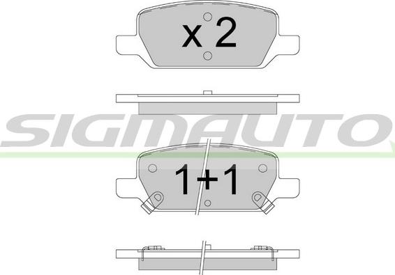 SIGMAUTO SPB913 - Тормозные колодки, дисковые, комплект autospares.lv