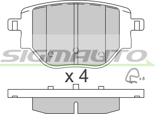 SIGMAUTO SPB917 - Тормозные колодки, дисковые, комплект autospares.lv