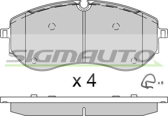 SIGMAUTO SPB926 - Тормозные колодки, дисковые, комплект autospares.lv