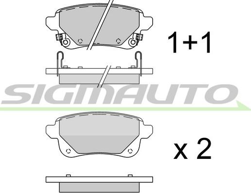 SIGMAUTO SPB920 - Тормозные колодки, дисковые, комплект autospares.lv