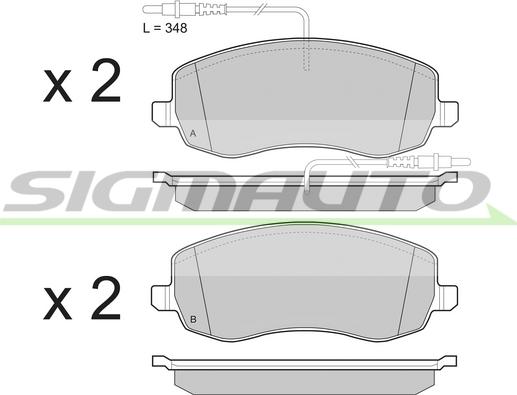 SIGMAUTO SPB499 - Тормозные колодки, дисковые, комплект autospares.lv