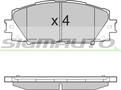 SIGMAUTO SPB498 - Тормозные колодки, дисковые, комплект autospares.lv