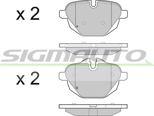 SIGMAUTO SPB449 - Тормозные колодки, дисковые, комплект autospares.lv