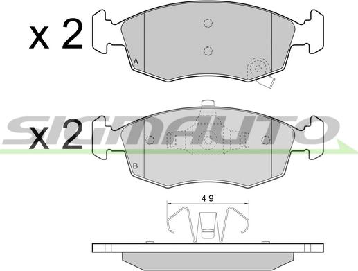 SIGMAUTO SPB445 - Тормозные колодки, дисковые, комплект autospares.lv